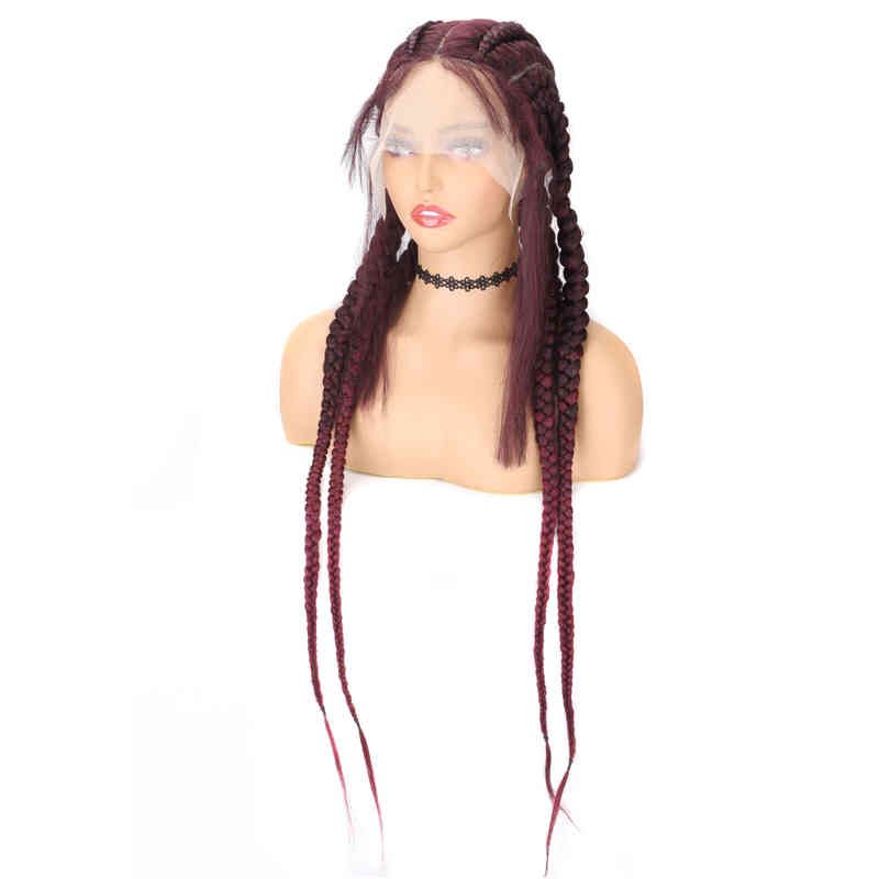 Wine Red-32inches-1 Pc-180%-Lace Front