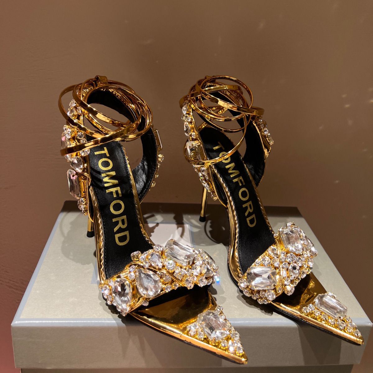 Metallic Crystal Embellished Ankle Tie,Heeled Stiletto,For Women Party,Open  Toe Calf Mirror Leather,Luxury Designers,Sandals,Heels,Evening  Shoes,Factory Footwear., From Styleboy_2023, $116.61 | DHgate.Com