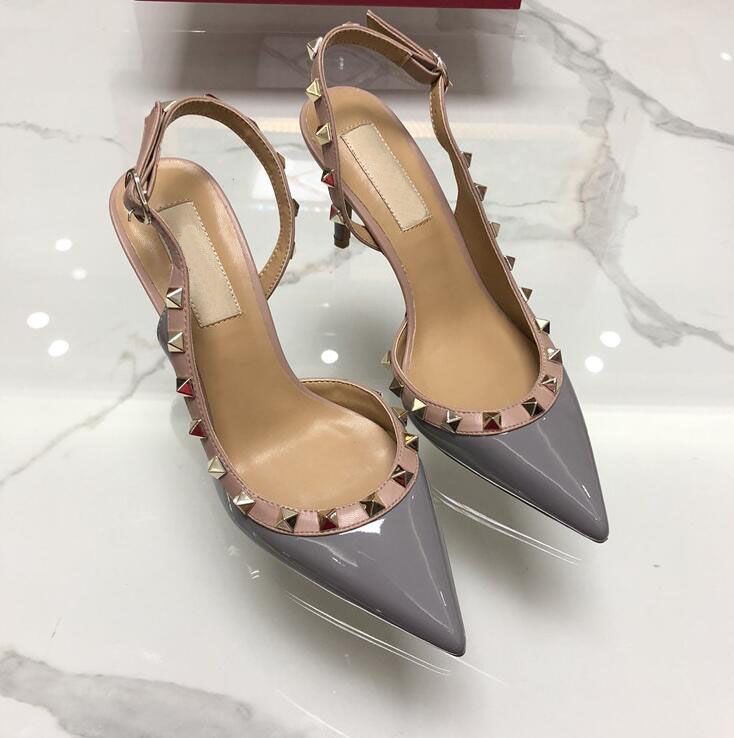 Fashion Sandals Women Pumps Casual Designer Gold Matt Leather Studded  Spikes Slingback High Heels Shoes Hhggg From Shumei1030, $38.2