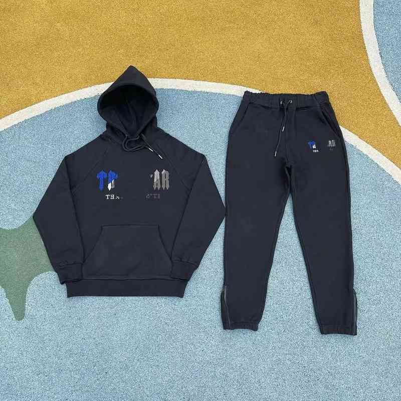 Schwarzer Hoodie -Set (blaugrau)