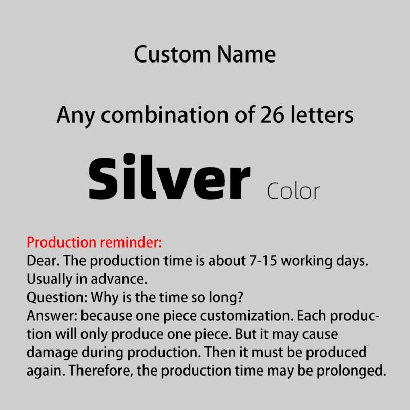 Colore argento personalizzato 1 lettere Cina