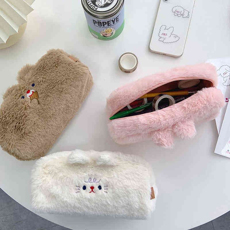 Learning Toys Kawaii Pencil Case Plush Pen Case Large Capacity Pencil Bags  Trousse Japanese Stationery Bear School Supplies Cute Pencil Cases T220829  From Qiuti15, $14.48