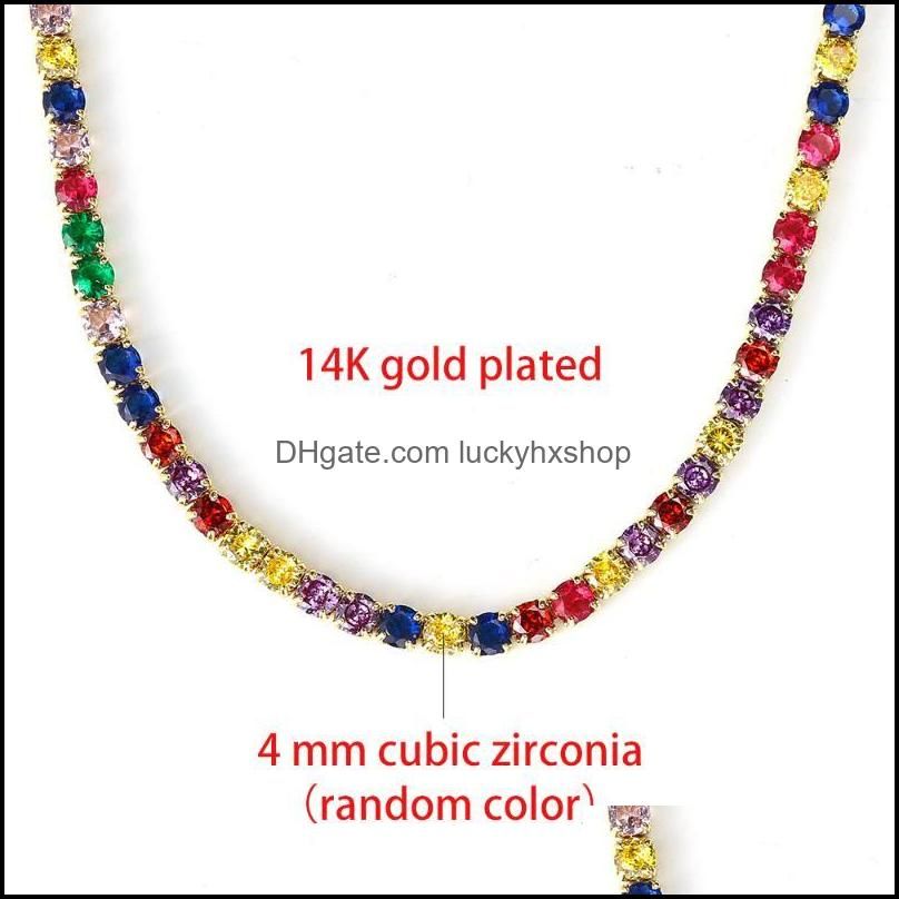 Regenboog 4 mm ketting lenght 33 cm