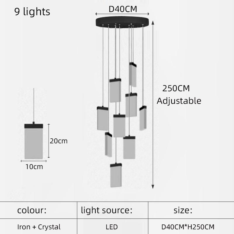 9 luzes de luz branca