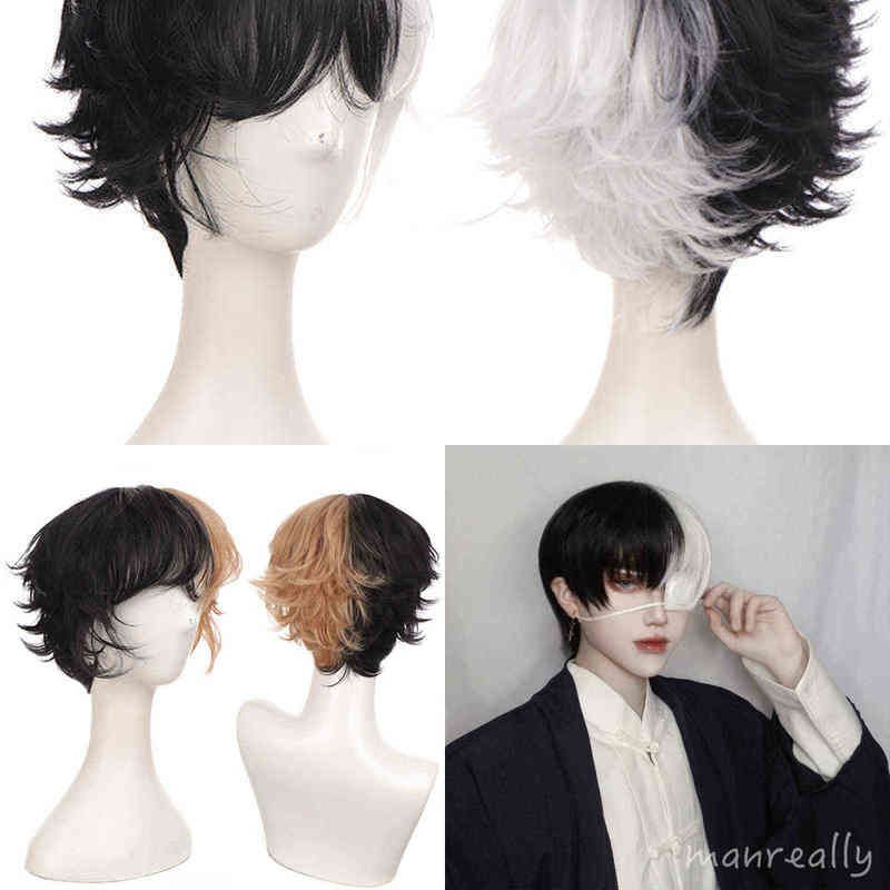 Hair Synthetic Wigs Cosplay Short Curly Male Wig Black White Yellow Half Cosplay Anime Costume Halloween Wigs Synthetic Hair With Bangs For Men Boy Women From Machinessex 21 78 Dhgate Com Hair Synthetic Wigs Cosplay Short Curly Male Wig Black White Yellow Half Cosplay Anime Costume Halloween Wigs Synthetic Hair With Bangs For Men Boy Women From Machinessex 21 78 Dhgate Com