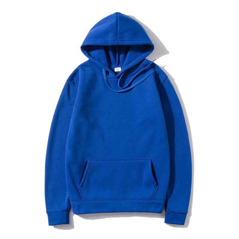 blauer Kapuzenpullover