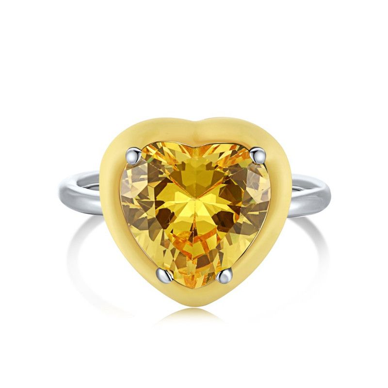 Corazón de plata amarillo