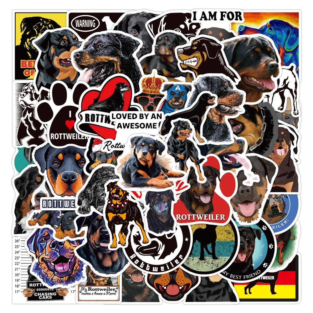 50PCS Lot Cute Cartoon Stickers Rottweiler Dog Animals Car Decals For Water Bottle Kids Toys Luggage 50PCS Lot Cute Cartoon Stickers Rottweiler Dog Animals Car Decals For Water Bottle Kids Toys Luggage