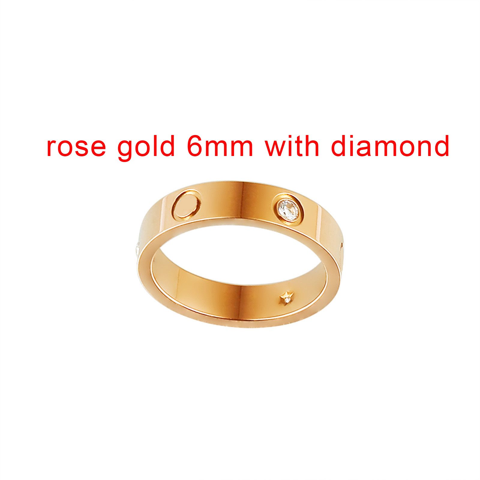 Rose goud met steen 6mm