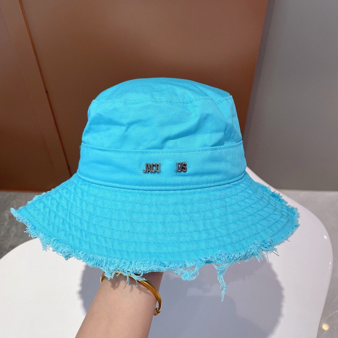 Designer Frayed Orange Bucket Hat For Women Wide Brim Casual Wear From ...