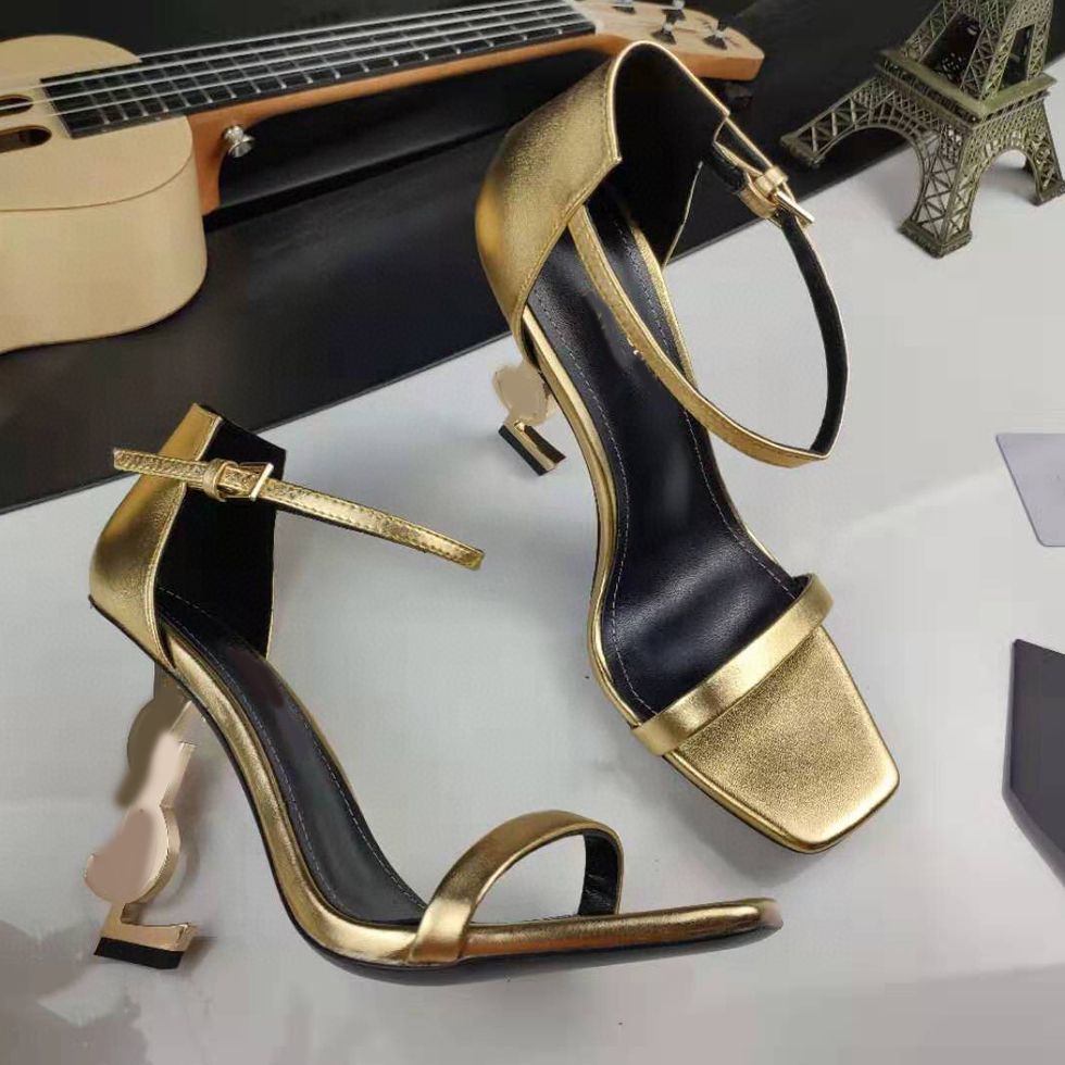 gold leather-gold Heel