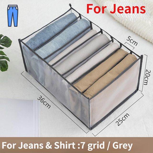 Jeans 7 grille gris