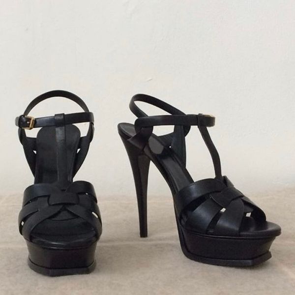 designer black platform sandals