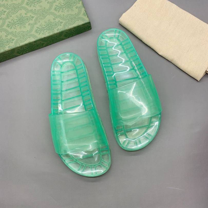 Zapatillas planas transparentes [verde]