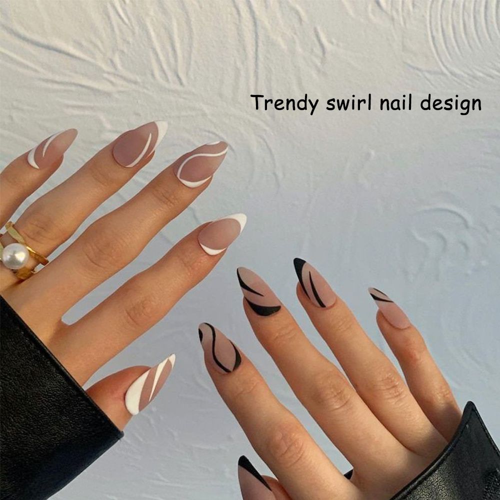 3D Abstract Nail Stickers Swirl Nail Art Design Black White French Tips Wave Striping Tape Sliders 3D Abstract Nail Stickers Swirl Nail Art Design Black White French Tips Wave Striping Tape Sliders