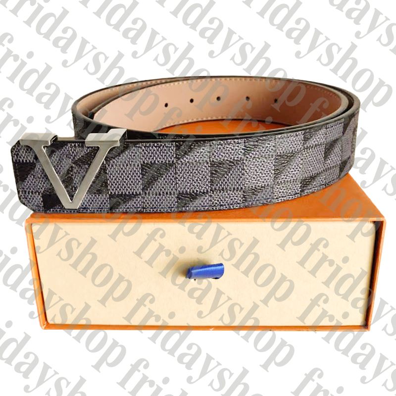 3 # Damier Black + Silver Buckle