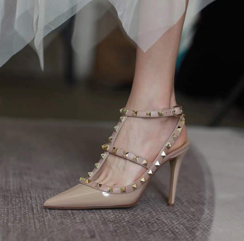 8 # Semelle extérieure en cuir nude 10cm