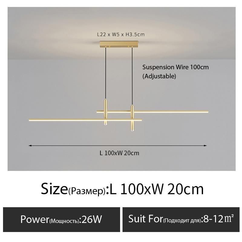 Gold L100 cm warm light 3000K