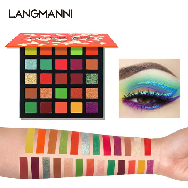 LANGMANNI Matte Pearlescent Eyeshadow Palette Long Lasting Natural