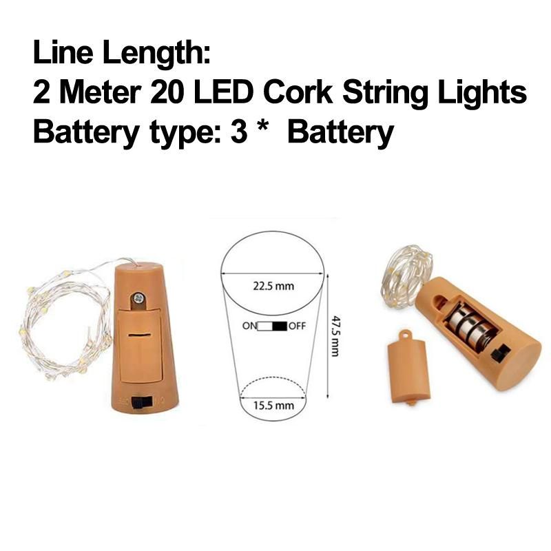 2Meter 20 LED Cork String Lights