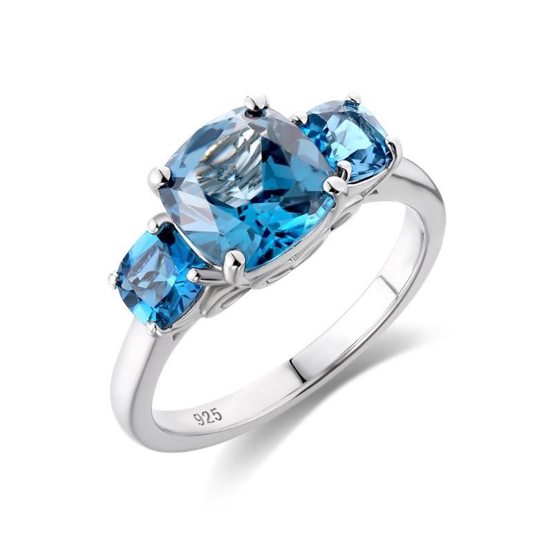 China London Blue Topaz Rhodium Plated