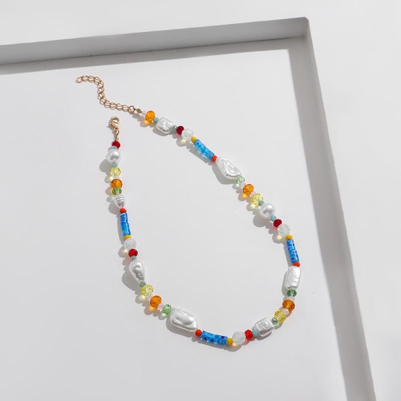 Ketten Boho Winzige Saatperlen Handgemachte Webart Blume Daisy Choker Halskette Für Frauen Mode Perlenschale Schlüsselbeinkragen_voghion.com