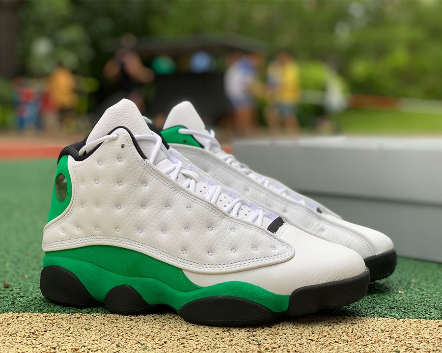Green and white best sale 13s