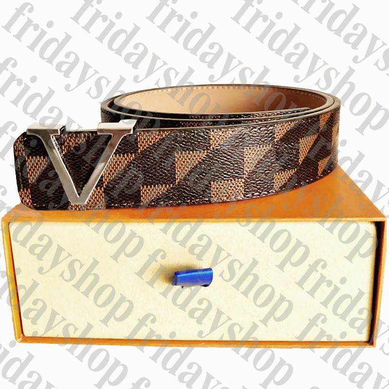 6# damier brown+Silver buckle