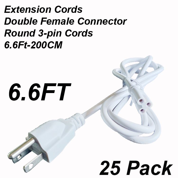 6.6Ft 3Pin Power Cords Without Switch