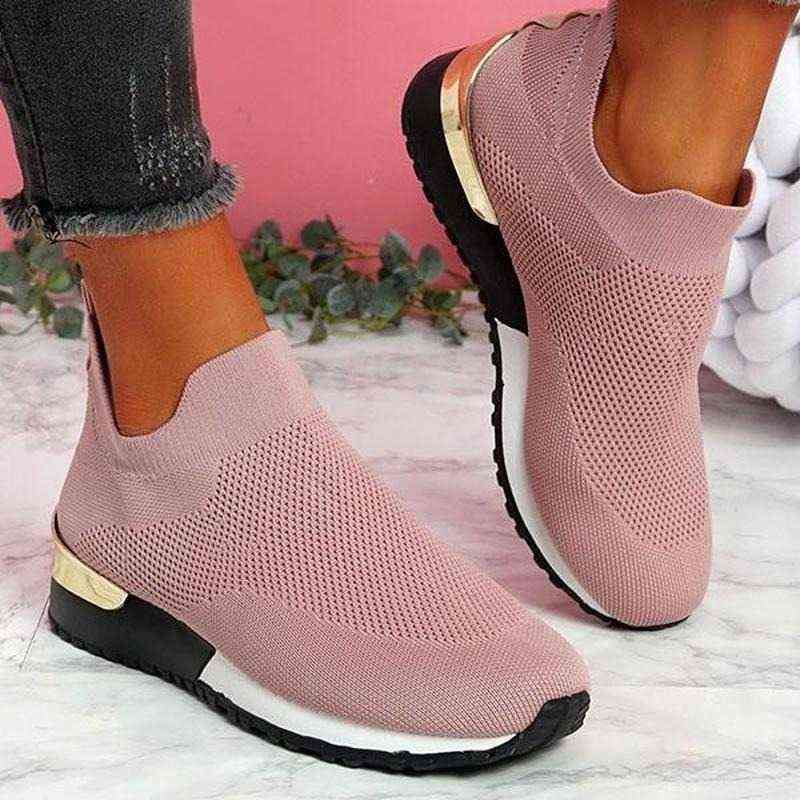 Woman Shoes 2022 Trendy Mesh Platform Sneakers Socks Shoes Tenis