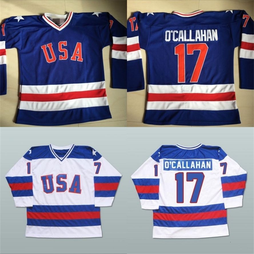 Jack O'Callahan #17 Team USA White Hockey Jersey Miracle On Ice