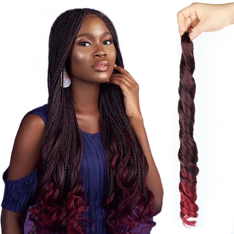 Wavy Crochet Braid Yaki Pony Style Spiral Loose shiny Silky Wave Hair French Curls Synthetic Curly Braiding Hair Wavy Crochet Braid Yaki Pony Style Spiral Loose shiny Silky Wave Hair French Curls Synthetic Curly Braiding Hair