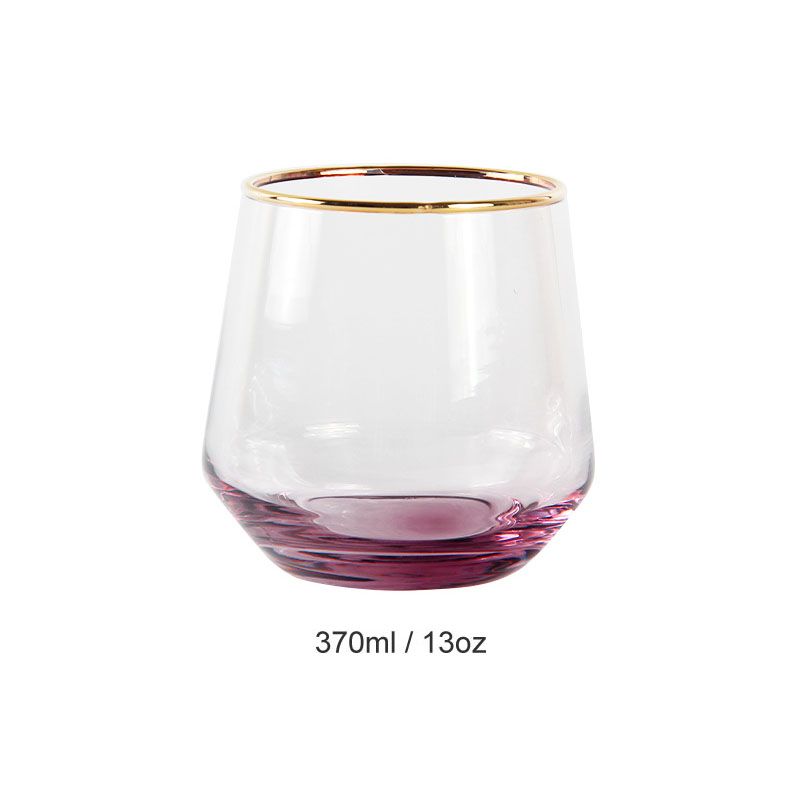 370ml Pink with Gold Rim