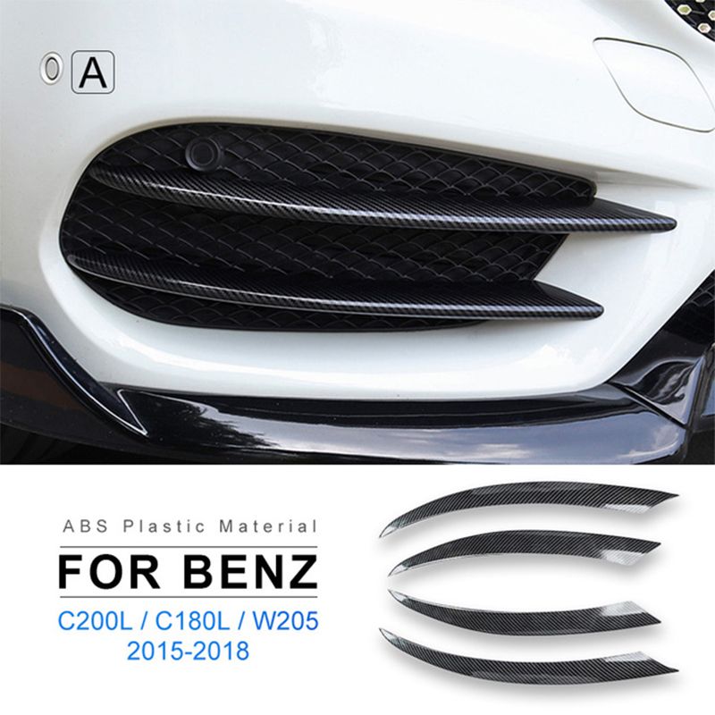 Car Carbon Fiber Pattern Front Bumper Lip ABS Splitter Spoiler For ...