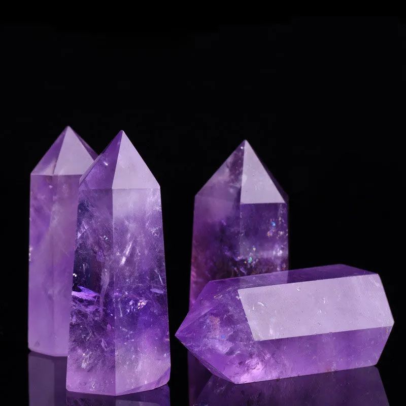 Transparent Amethyst Column (5-9 cm) 50-90G