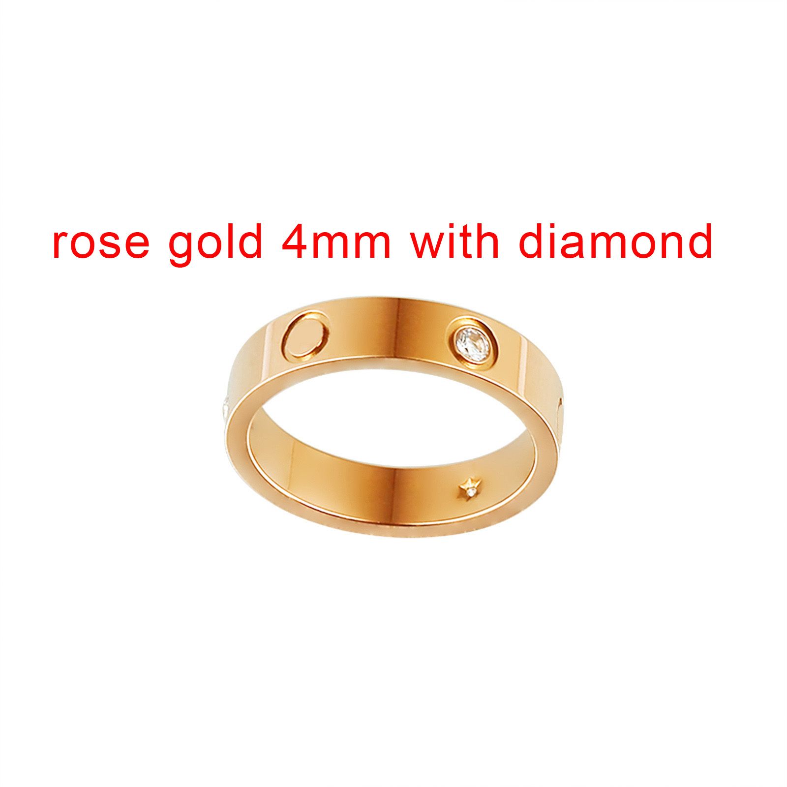 Rose Gold with Stone 4mm