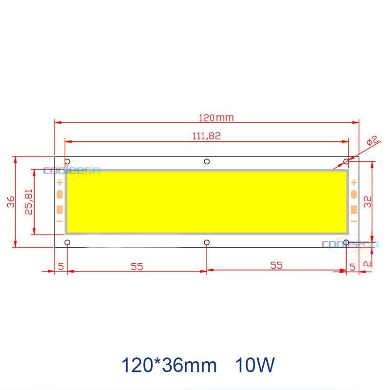 Bleu 10pcs 120x36mm 10W