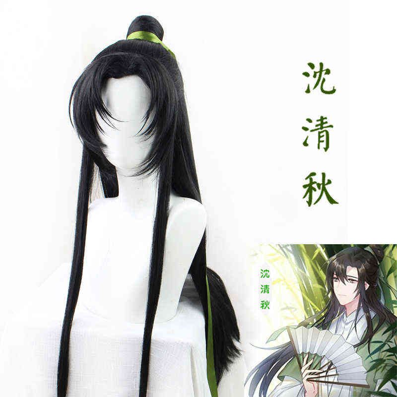 Scum Villain Self Saving System Shen Qingqiu Long Black Cosplay Heat Resistant Synthetic Hair Anime Halloween Party + Wig Cap AA220317 Scum Villain Self Saving System Shen Qingqiu Long Black Cosplay Heat Resistant Synthetic Hair Anime Halloween Party + Wig Cap AA220317