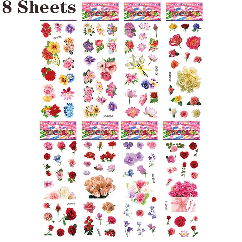 8 Sheets Flowers