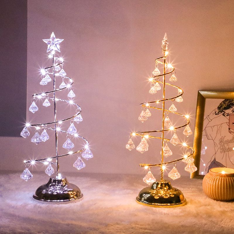 Luzes da noite de cristal de árvore de Natal desenho mesa mesa de cabeceira 3000k 6500K Luzes da noite de cristal de árvore de Natal desenho mesa mesa de cabeceira 3000k 6500K