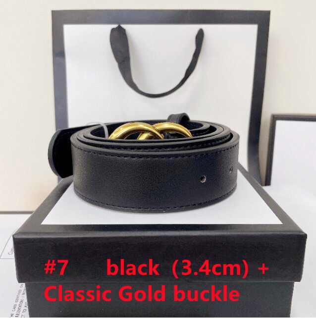 #7 black(3.4cm) + Classic Gold buckle