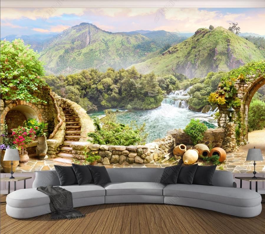 Custom wallpaper mural living room bedroom garden mountain lake background  wall Murals stickers photo wallpapers on the wall 3d and 5d
