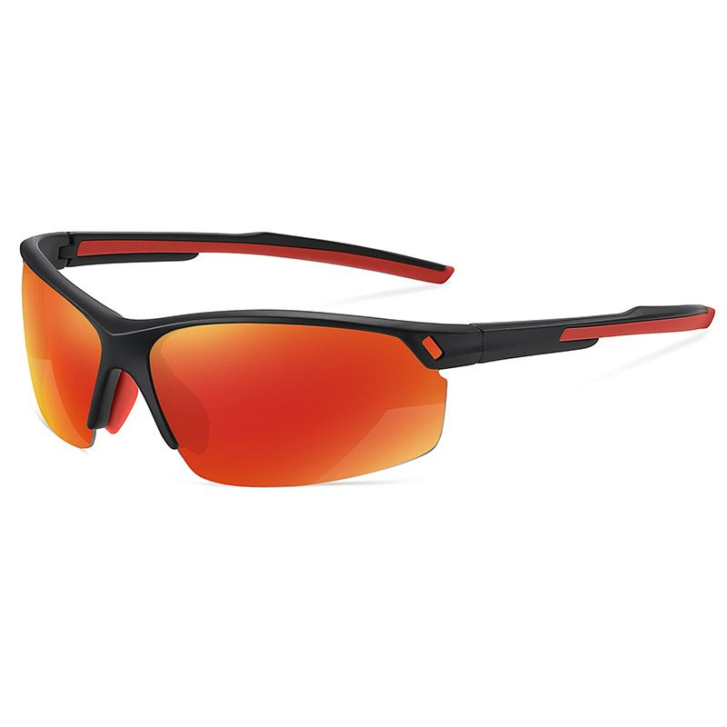 Frame black orange red lens