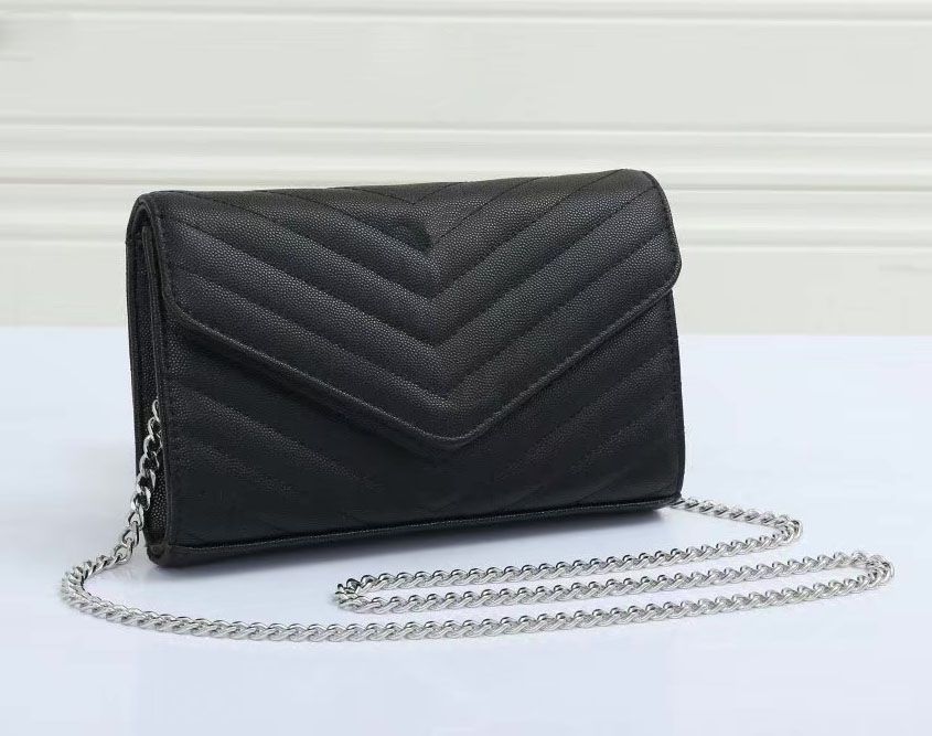 15.Black bags silver chain