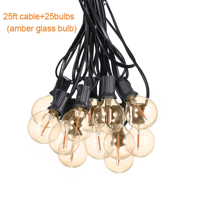 25FT Amber Bulb Set-US Plug-1w