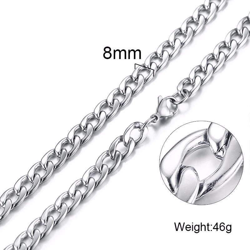 8mm silver 50cm