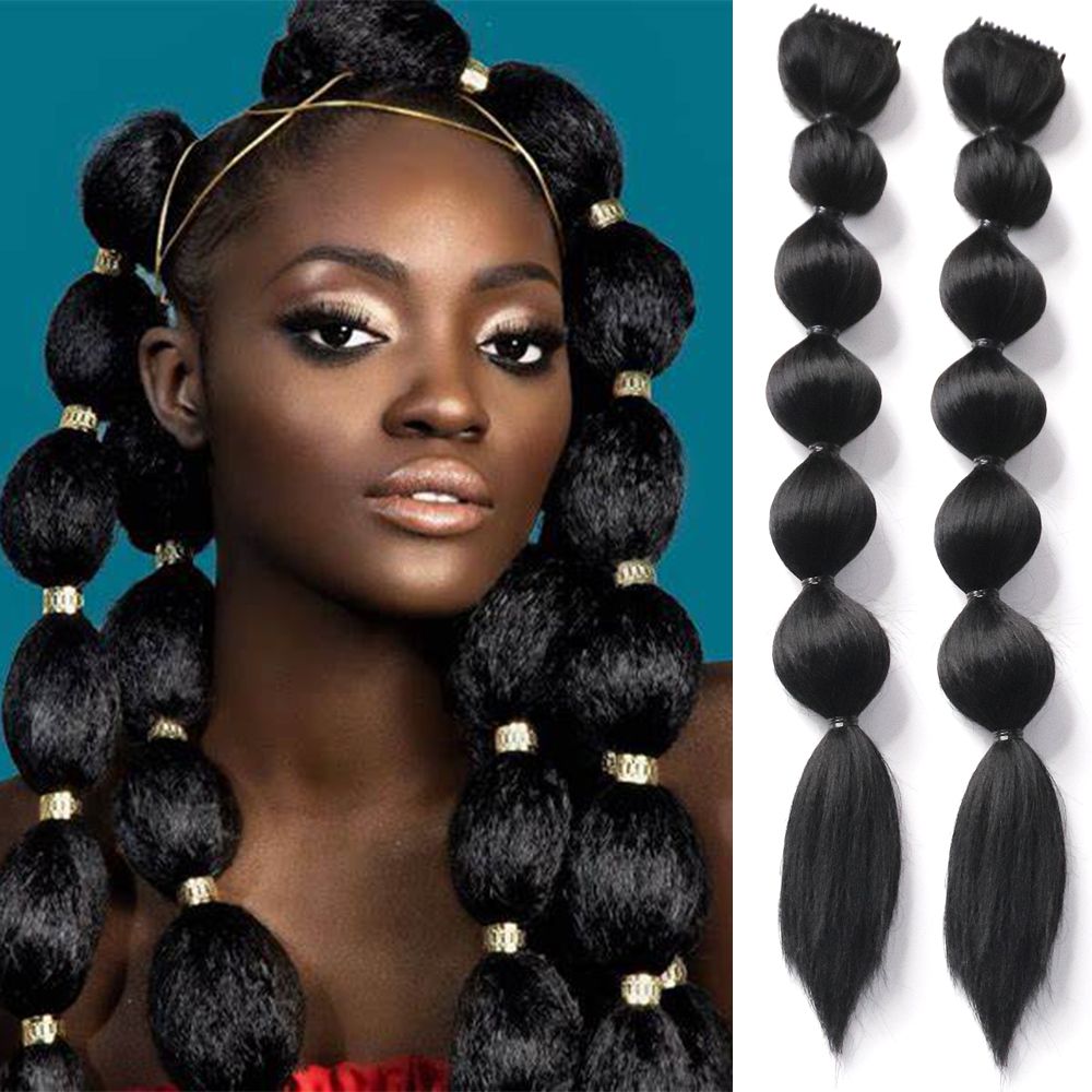 Costume Accessories Synthetic 100cm Bubble Braids Lantern Ponytail Heat Resistant Claw Clip On Hair Extension Black Costume Accessories Synthetic 100cm Bubble Braids Lantern Ponytail Heat Resistant Claw Clip On Hair Extension Black