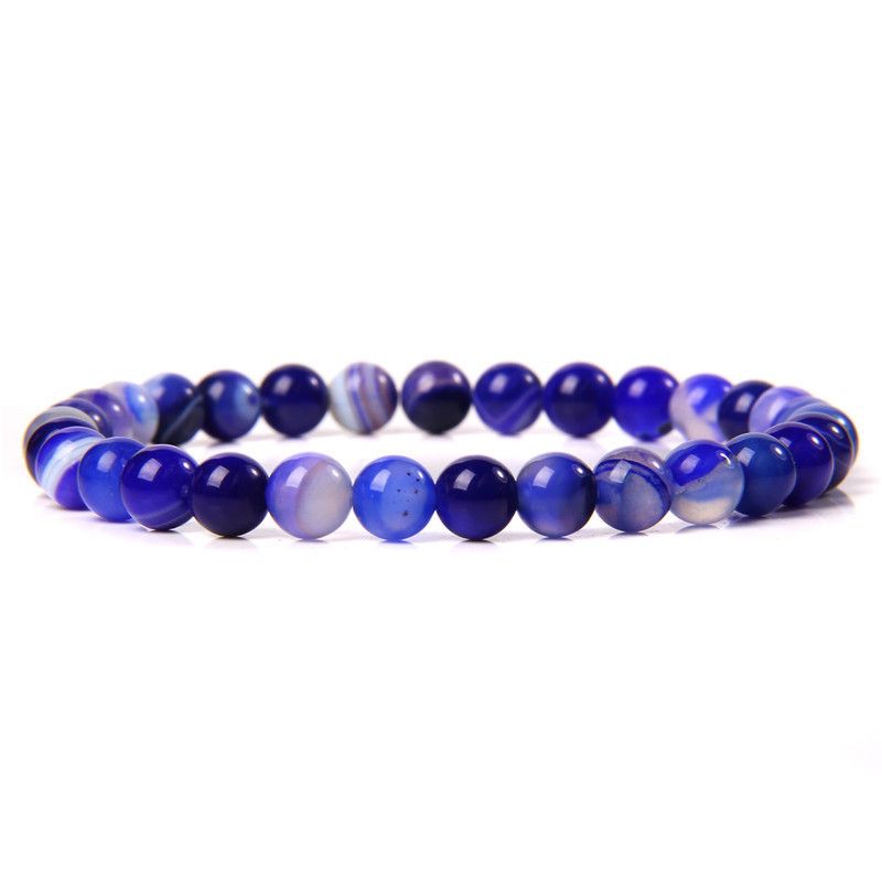 FD6884 Deep Blue Striped Agate-19CM