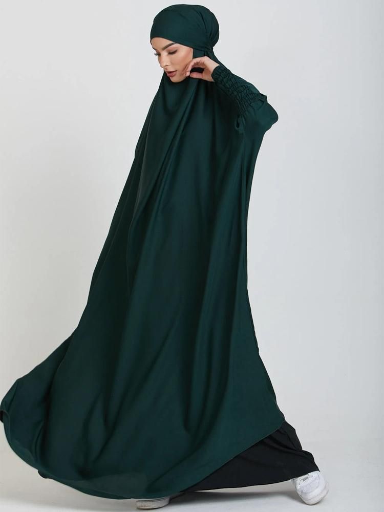 Koyu Yeşil Jilbab Bir Beden Çin