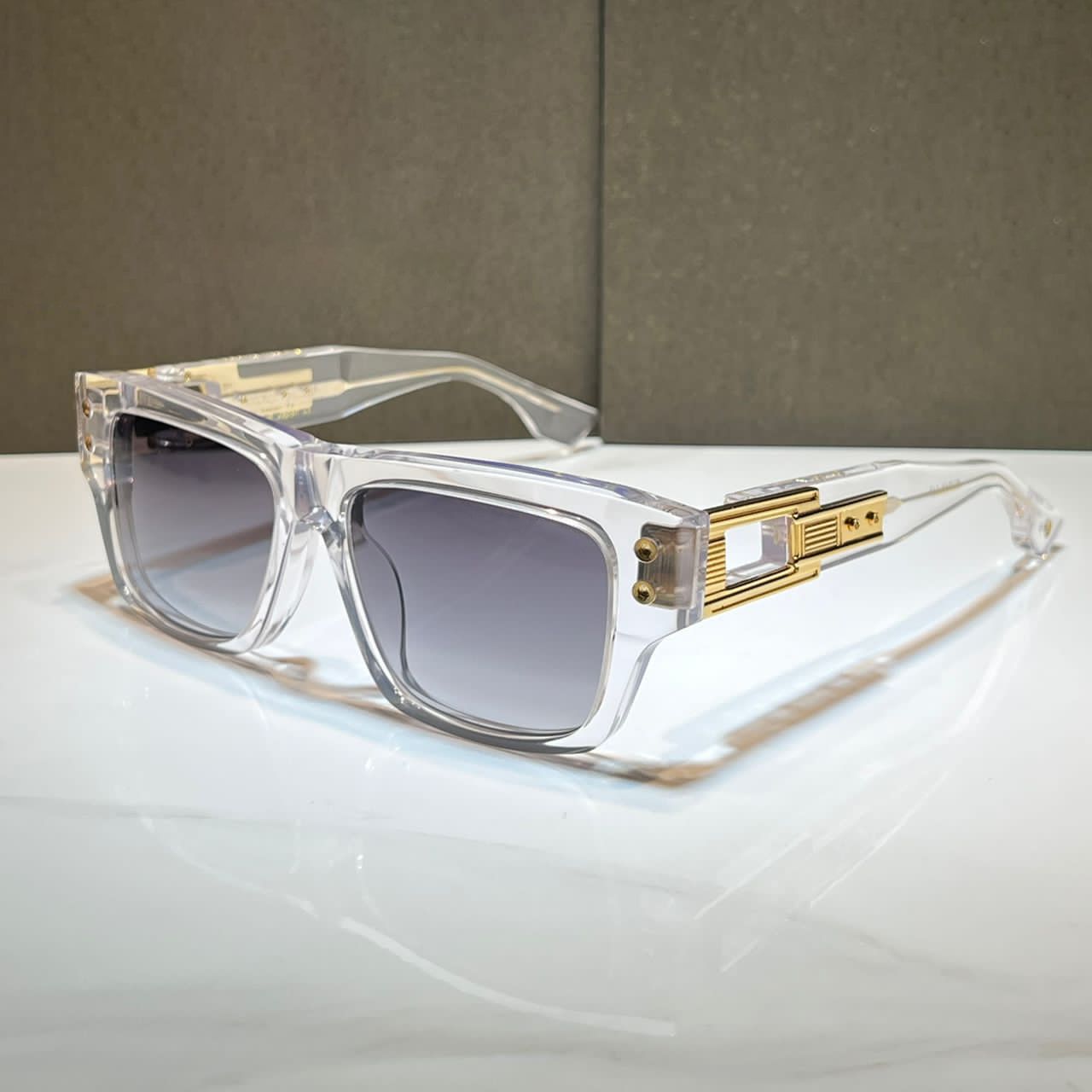 clear gold gradient grey lens